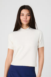 FRENCH CONNECTION VHARI KNIT MOCK NECK SS TOP